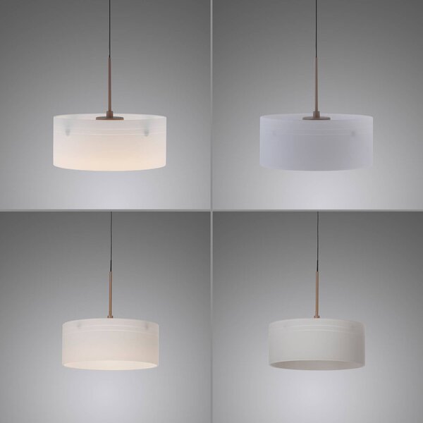 Paul Neuhaus Lampa wisząca Marika, możliwość ściemniania, kremowy / amber, salon / jadalnia, szkło, nowoczesny
