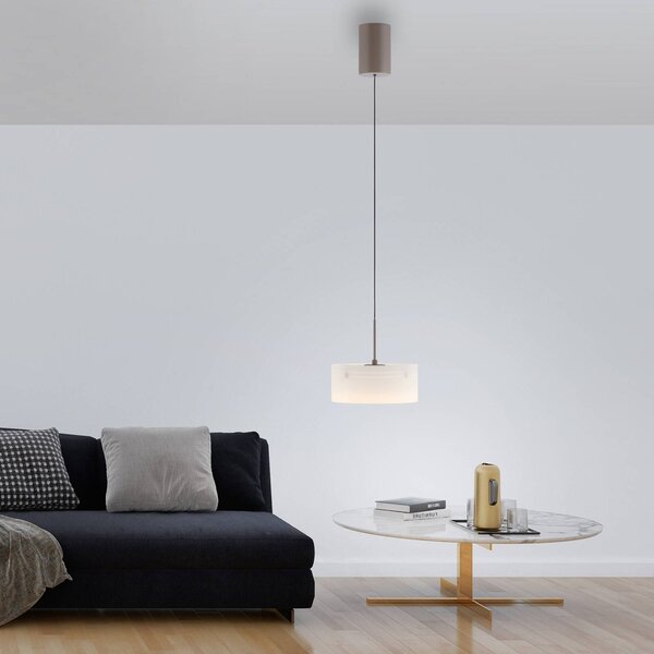 Paul Neuhaus Lampa wisząca Marika, możliwość ściemniania, kremowy / amber, salon / jadalnia, szkło, nowoczesny