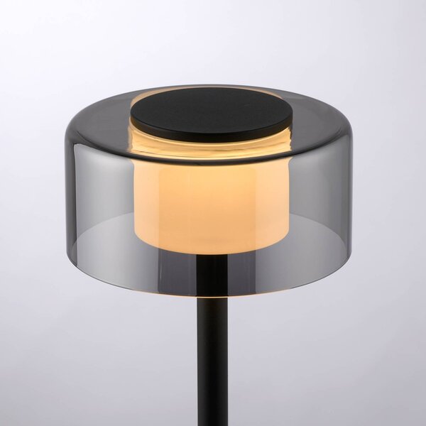 Paul Neuhaus Lampa stołowa Rika, możliwość ściemniania, czarny, salon / jadalnia, metal, nowoczesny
