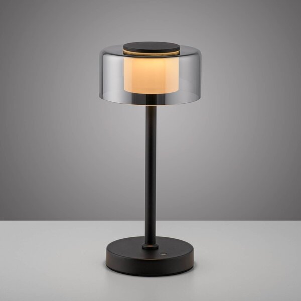 Paul Neuhaus Lampa stołowa Rika, możliwość ściemniania, czarny, salon / jadalnia, metal, nowoczesny