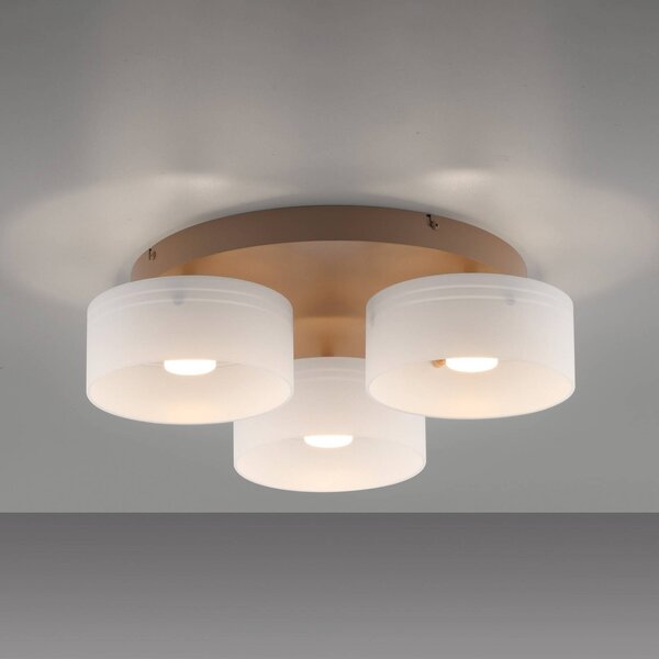 Paul Neuhaus Lampa sufitowa Marika, możliwość ściemniania, kremowy / amber, salon / jadalnia, szkło, nowoczesny