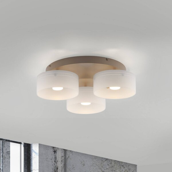 Paul Neuhaus Lampa sufitowa Marika, możliwość ściemniania, kremowy / amber, salon / jadalnia, szkło, nowoczesny