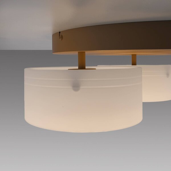 Paul Neuhaus Lampa sufitowa Marika, możliwość ściemniania, kremowy / amber, salon / jadalnia, szkło, nowoczesny