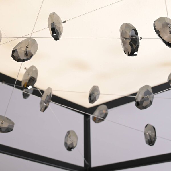 Paul Neuhaus Lampa sufitowa SKINA, możliwość ściemniania, czarny, salon / jadalnia, metal, nowoczesny