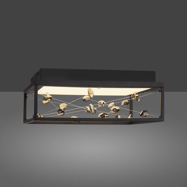 Paul Neuhaus Lampa sufitowa SKINA, możliwość ściemniania, czarny, salon / jadalnia, metal, nowoczesny