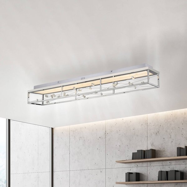 Paul Neuhaus Lampa sufitowa SKINA, możliwość ściemniania, chromowy / srebrny, salon / jadalnia, metal, nowoczesny