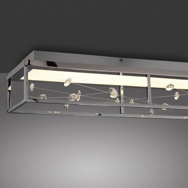 Paul Neuhaus Lampa sufitowa SKINA, możliwość ściemniania, chromowy / srebrny, salon / jadalnia, metal, nowoczesny