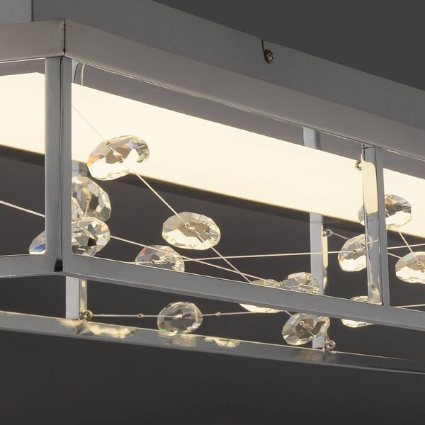 Paul Neuhaus Lampa sufitowa SKINA, możliwość ściemniania, chromowy / srebrny, salon / jadalnia, metal, nowoczesny