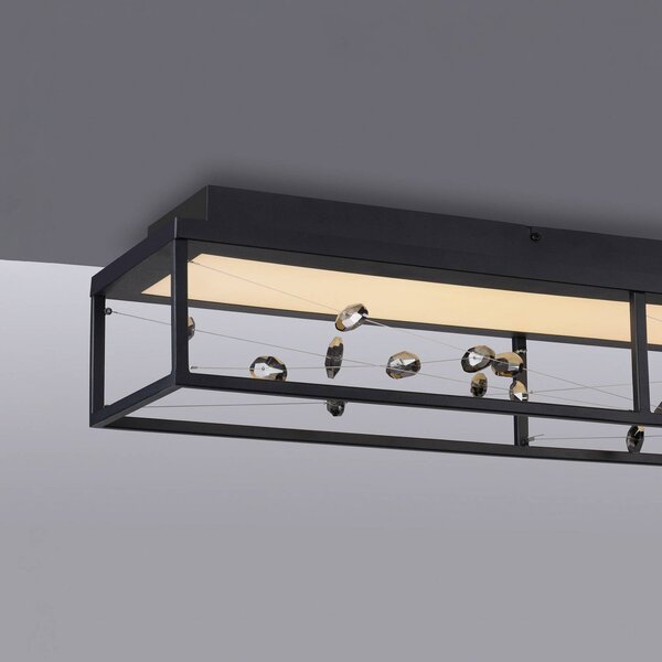 Paul Neuhaus Lampa sufitowa SKINA, możliwość ściemniania, czarny, salon / jadalnia, metal, nowoczesny