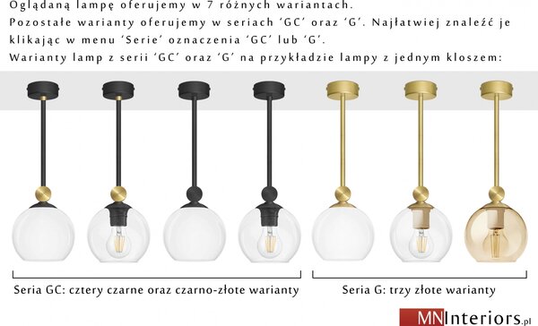 Czarna niska sufitowa lampa GC-S2K