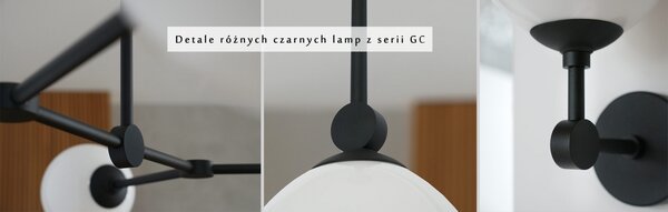 Czarna niska sufitowa lampa GC-S2K