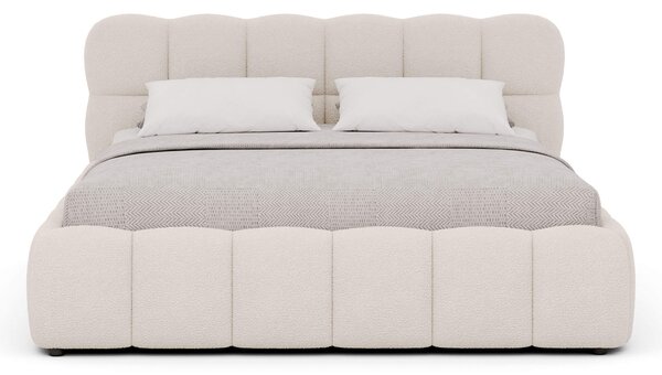 MebleMWM Łóżko tapicerowane z pojemnikiem SFG0212 | 160x200 | Boucle | Biały #1
