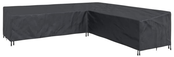 Nowoczesny pokrowiec na meble ogrodowe w kształcie l - wodoodporny i odporny na uv, czarny, 300x300x80 cm