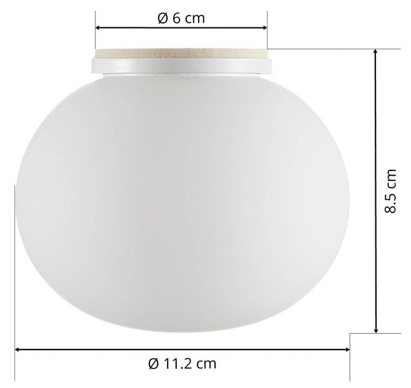 FLOS Lampa sufitowa designerska MINI, możliwość ściemniania, biały / opal, salon / jadalnia, szkło, design