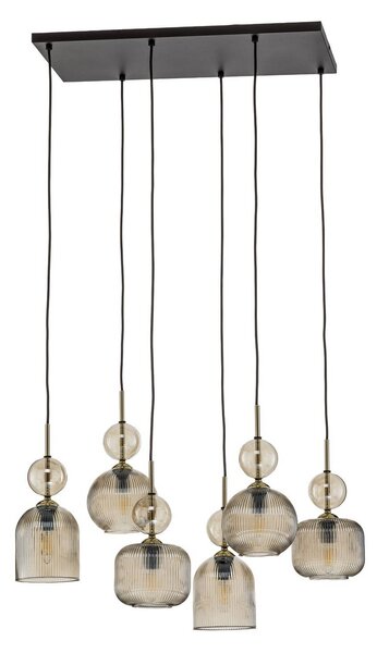 Lampa wisząca szklana Sophia TK Lighting, możliwość ściemniania, aluminiowy / szary / cynkowy, salon / jadalnia, szkło