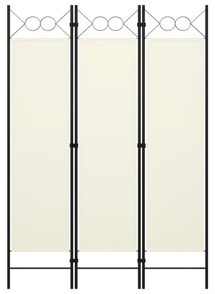 Parawan 3-panelowy, kremowy, 120 x 180 cm