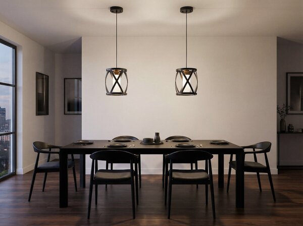 LAMPA WISZĄCA LOFT CZARNO-MOSIĘŻNA ASTILA W1