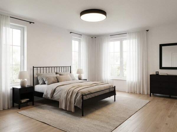 NOWOCZESNA LAMPA SUFITOWA PLAFON CZARNY ORBO D60