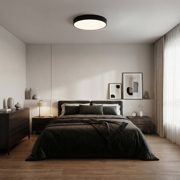 NOWOCZESNA LAMPA SUFITOWA PLAFON CZARNY ORBO D50