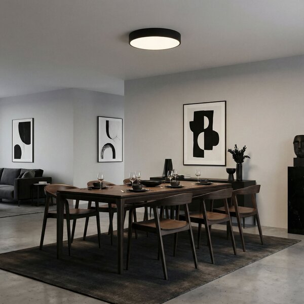 NOWOCZESNA LAMPA SUFITOWA PLAFON CZARNY ORBO D50