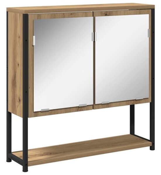 Szafka z lustrem z półką dąb rzemieślniczy 60 x 16 x 60 cm