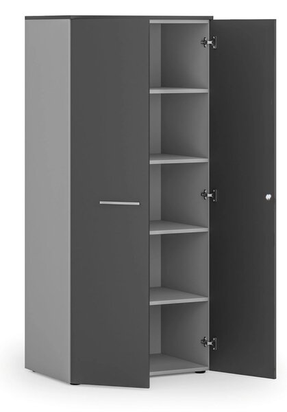 Szafa biurowa z drzwiami PRIMO GRAY, 800 x 500 x 1781 mm, szary/grafitowy