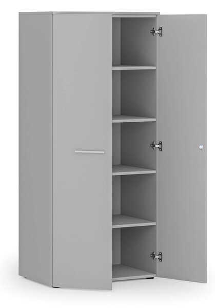 Szafa biurowa z drzwiami PRIMO GRAY, 800 x 500 x 1781 mm, szary