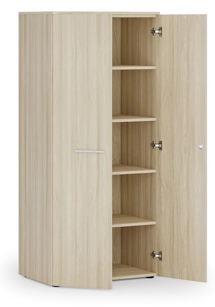 Szafa biurowa z drzwiami PRIMO WOOD, 800 x 500 x 1781 mm, dąb naturalny