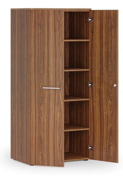 Szafa biurowa z drzwiami PRIMO WOOD, 800 x 500 x 1781 mm, orzech