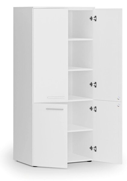 Szafa biurowa pół-drzwi PRIMO WHITE, 800 x 500 x 1781 mm, biały