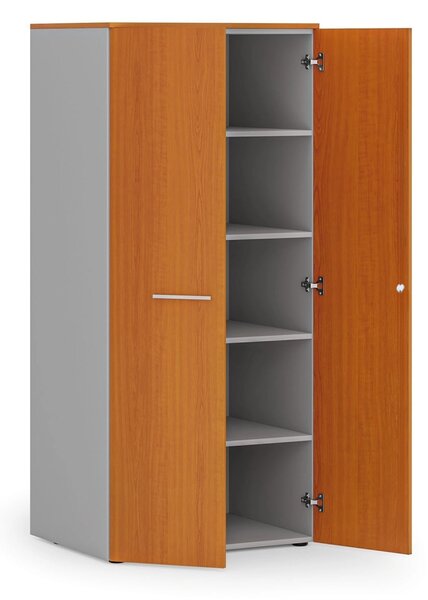 Szafa biurowa z drzwiami PRIMO GRAY, 1781 x 800 x 600 mm, szary/czereśnia