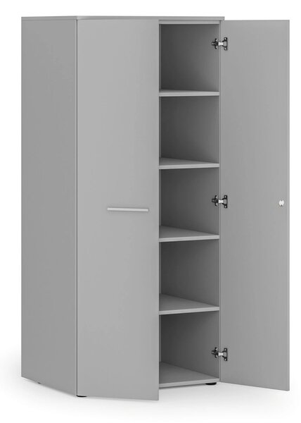 Szafa biurowa z drzwiami PRIMO GRAY, 1781 x 800 x 600 mm, szary