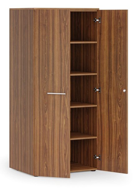 Szafa biurowa z drzwiami PRIMO WOOD, 1781 x 800 x 600 mm, orzech
