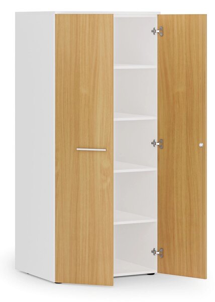 Szafa biurowa z drzwiami PRIMO WHITE, 1781 x 800 x 600 mm, biały/buk