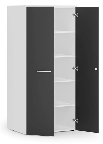 Szafa biurowa z drzwiami PRIMO WHITE, 1781 x 800 x 600 mm, biały/grafitowy