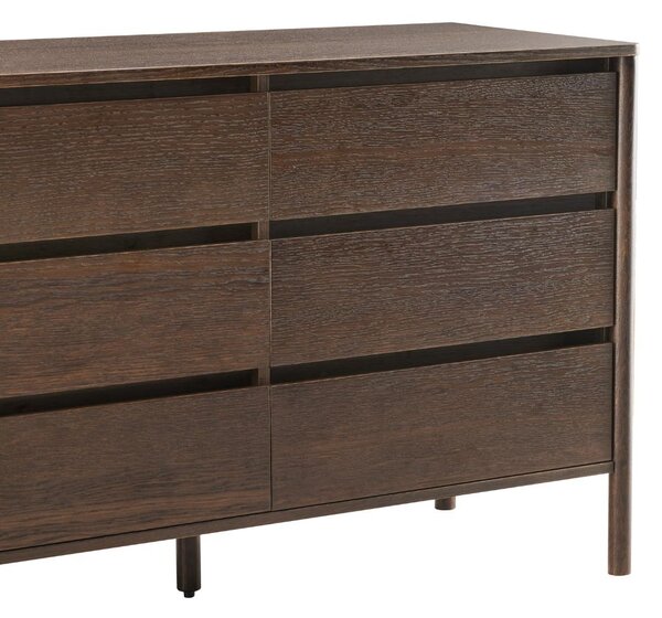 Komoda Blair z 6 szufladami (CD01) przydymiony dąb 120 cm