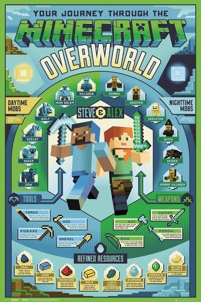 Plakat, Obraz Minecraft - Overworld Biome, (61 x 91.5 cm)