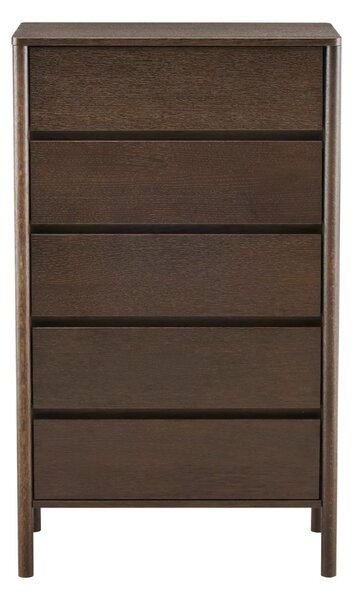 Wysoka komoda Blair z 5 szufladami (CD02) przydymiony dąb 70x118 cm