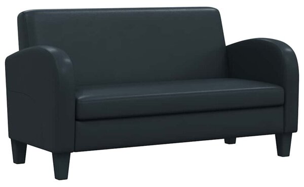 Sofa 2-osobowa, sztuczna skÃ³ra, czarna