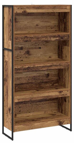 Industrialna szafka na książki z materiału drewnopochodnego w kolorze starego drewna, 80 x 30 x 155 cm