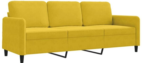 Sofa 3-osobowa, Å¼Ã³Åty, 180 cm, tapicerowana aksamitem