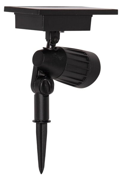 STAR TRADING Reflektor solarny spot LED 19 cm RGBW, 80 lm, czarny, z kołkiem do wbijania w Powerspot, czarny, tworzywo sztuczne, nowoczesny
