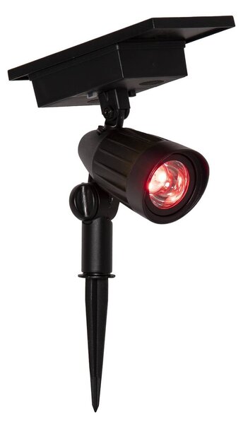 STAR TRADING Reflektor solarny spot LED 19 cm RGBW, 80 lm, czarny, z kołkiem do wbijania w Powerspot, czarny, tworzywo sztuczne, nowoczesny