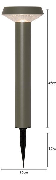 STAR TRADING Lampa z grotem ziemnym LED na wbijak „Casa”, zielona, wysokość 45 cm Casa, zielony, stal szlachetna, nowoczesny