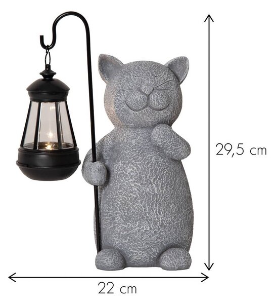 STAR TRADING Lampa solarna ozdobna Smilla, aluminiowy / szary / cynkowy, tworzywo sztuczne