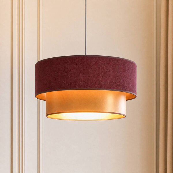 Lampa wisząca Dorina Duolla, czerwony, sypialnia, tkanina / materiał / jedwab, młodzieżowy