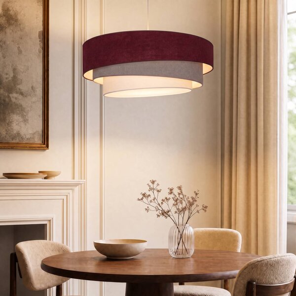 Lampa wisząca Trio Duolla, salon / jadalnia, tkanina / materiał / jedwab, młodzieżowy