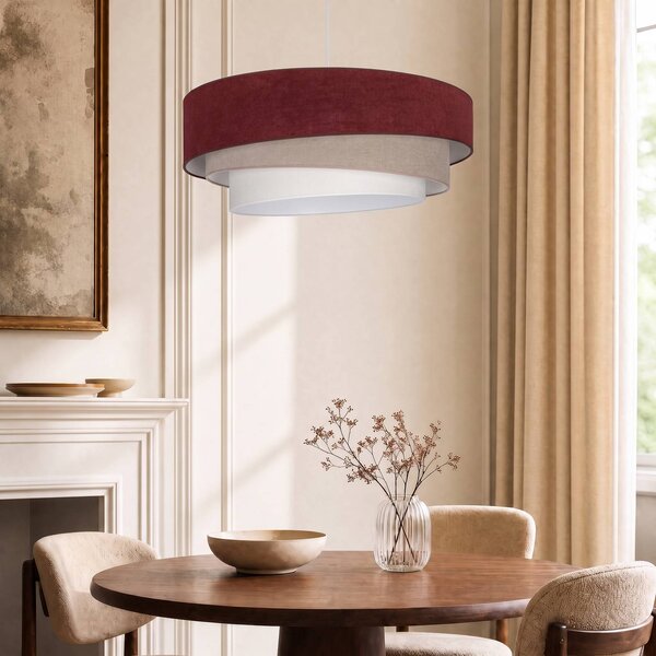 Lampa wisząca Trio Duolla, salon / jadalnia, tkanina / materiał / jedwab, młodzieżowy