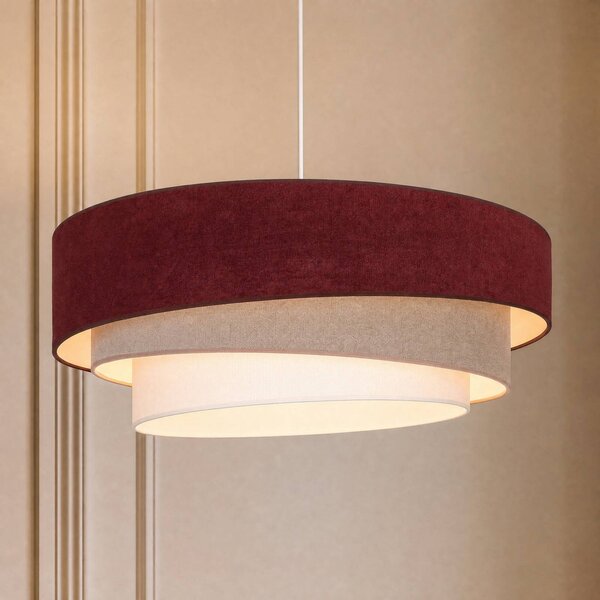 Lampa wisząca Trio Duolla, salon / jadalnia, tkanina / materiał / jedwab, młodzieżowy