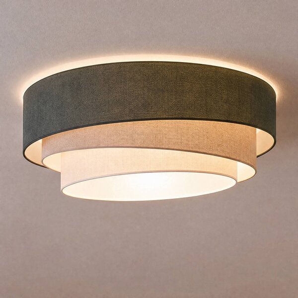 Lampa sufitowa Trio Duolla, kuchnia, tkanina / materiał / jedwab, młodzieżowy